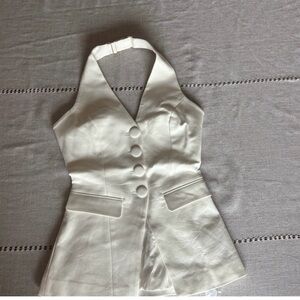 Club L London TECLA | ivory BUTTON-UP TAILORED WAISTCOAT
